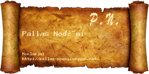 Pallas Noémi névjegykártya